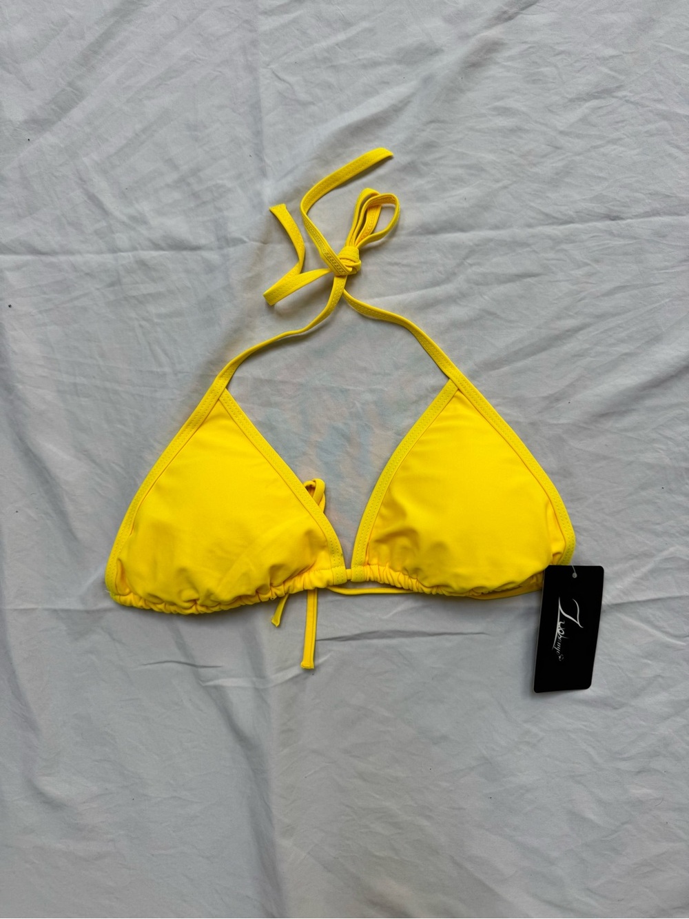 Yellow Triangle Bikini Swim Top - Women